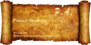 Pencz Andrea névjegykártya