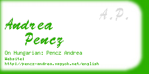 andrea pencz business card